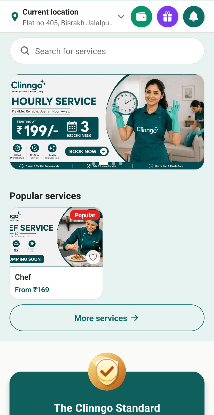 Clinngo app screen